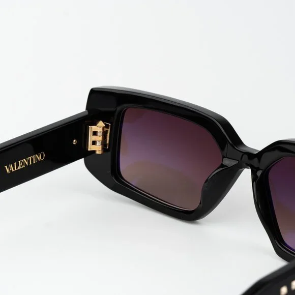 Valentino Men Sunglasses Black Gold Rose Square V - CINQUE VLS-108A-53